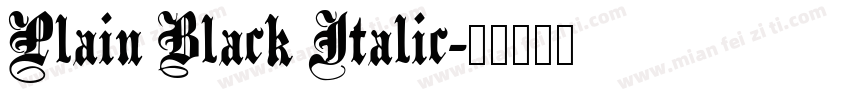 Plain Black Italic字体转换